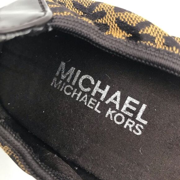 Michael Michael Kors ERIN Brown Logo Fabric Cap Toe Ballet Flats - Picture 10 of 11